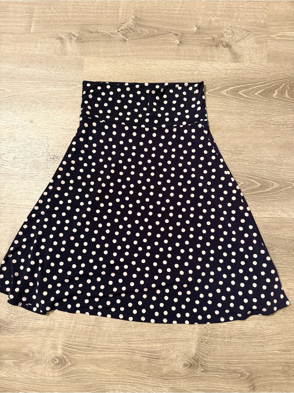 LuLaRoe Navy and White Polka Dot Circle Skirt